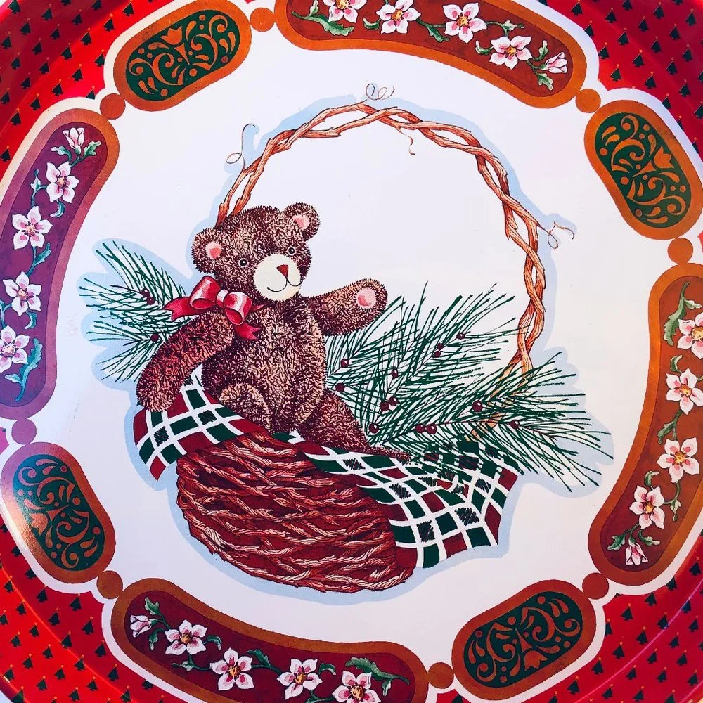 Vintage Tin Tray Hong Kong TEDDY BEAR